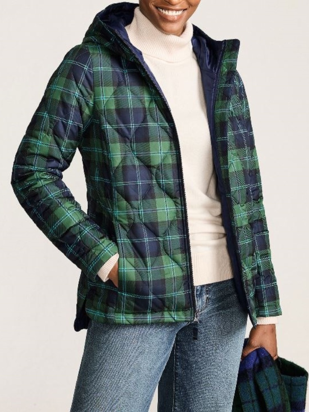 Lands' End  Print FeatherFree Quilted Insulated Jacket